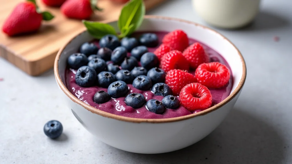 The image shows a vibrant acai bowl, a healthy breakfast option for Are Acai Bowls Fattening A Simple Look.