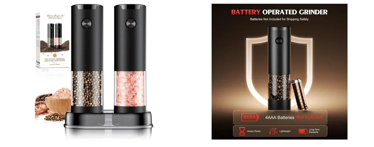 ioion Electric Salt and Pepper Grinder Set images