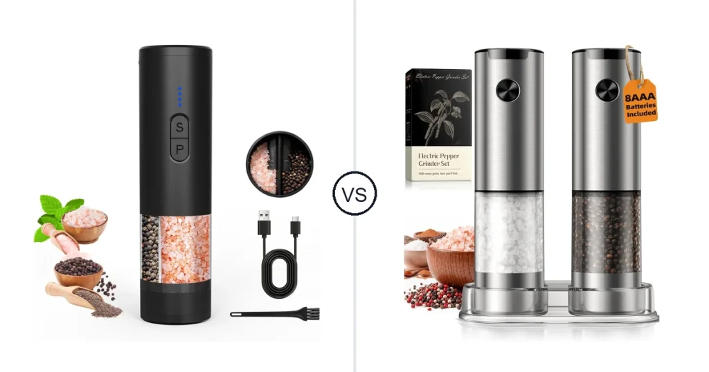 Comparison of AMOSA Electric Salt and Pepper Grinder Set and ioion Electric Salt and Pepper Grinder Set