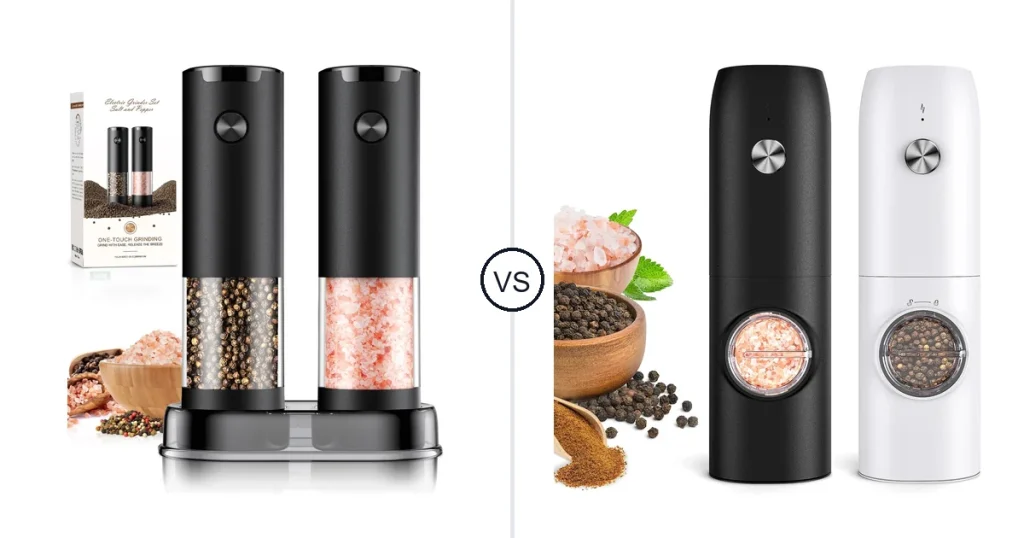Comparison of ioion Electric Salt and Pepper Grinder Set and FRTONYI Blackwhite