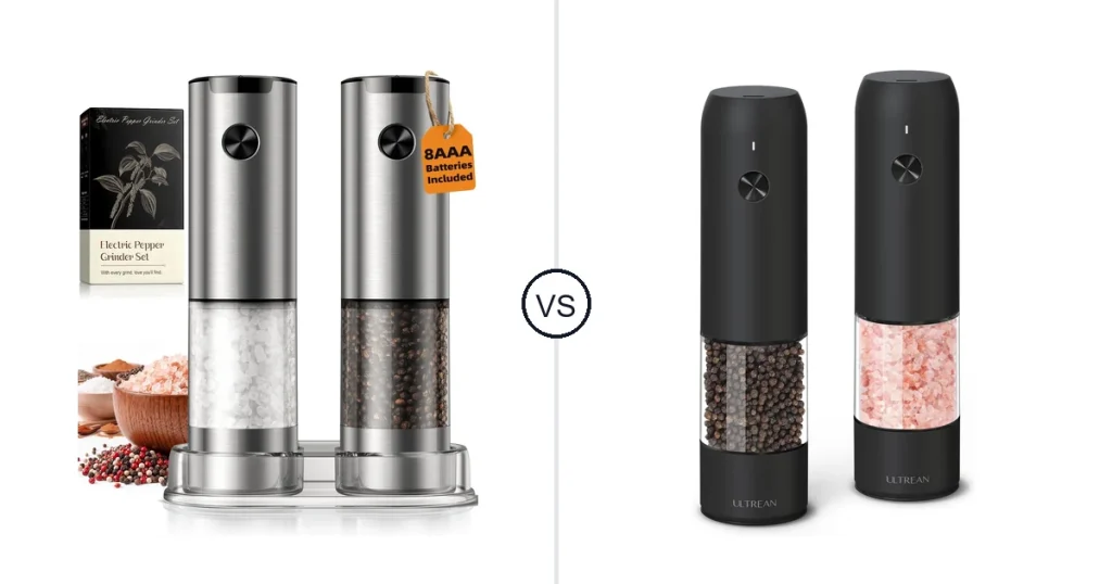 Comparison of ioion Electric Salt and Pepper Grinder Set and Ultrean Electric Salt and Pepper Grinder Set