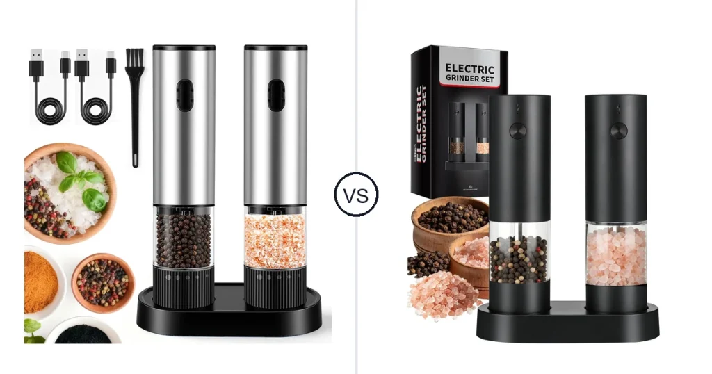 Comparison of JXAVO Electric Salt and Pepper Grinder Set and Jasee Rechargeable Electric Salt and Pepper Grinder