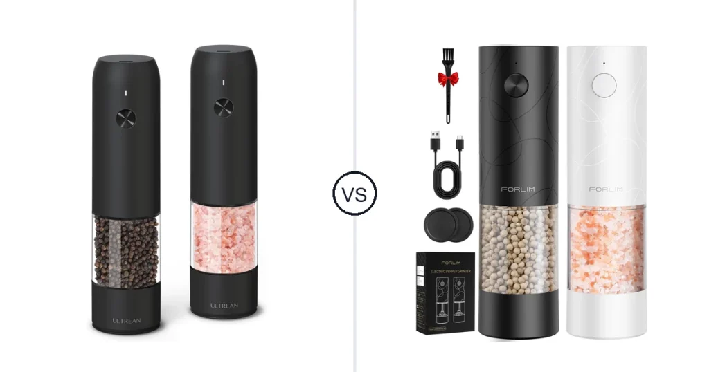 Comparison of Ultrean Electric Salt and Pepper Grinder Set and FORLIM Electric Salt & Pepper Grinder Set
