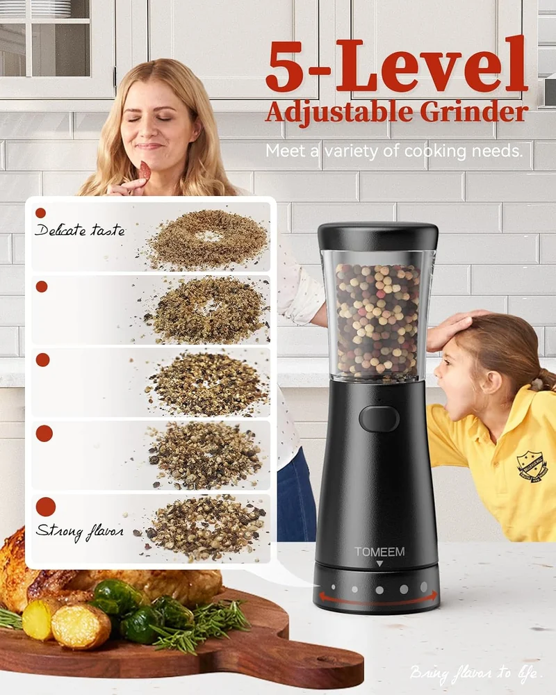 TOMEEM Electric Salt and Pepper Grinder Set