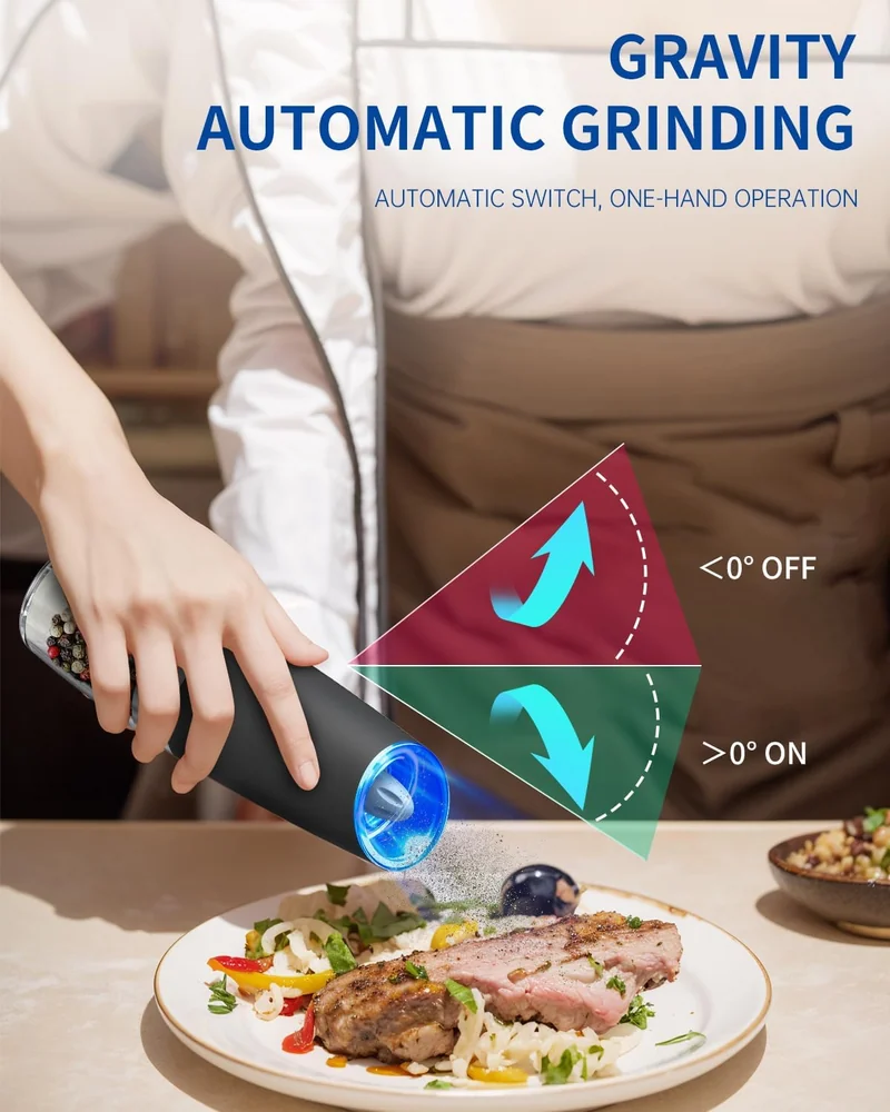 CIRCLE JOY Gravity Electric Salt and Pepper Grinder