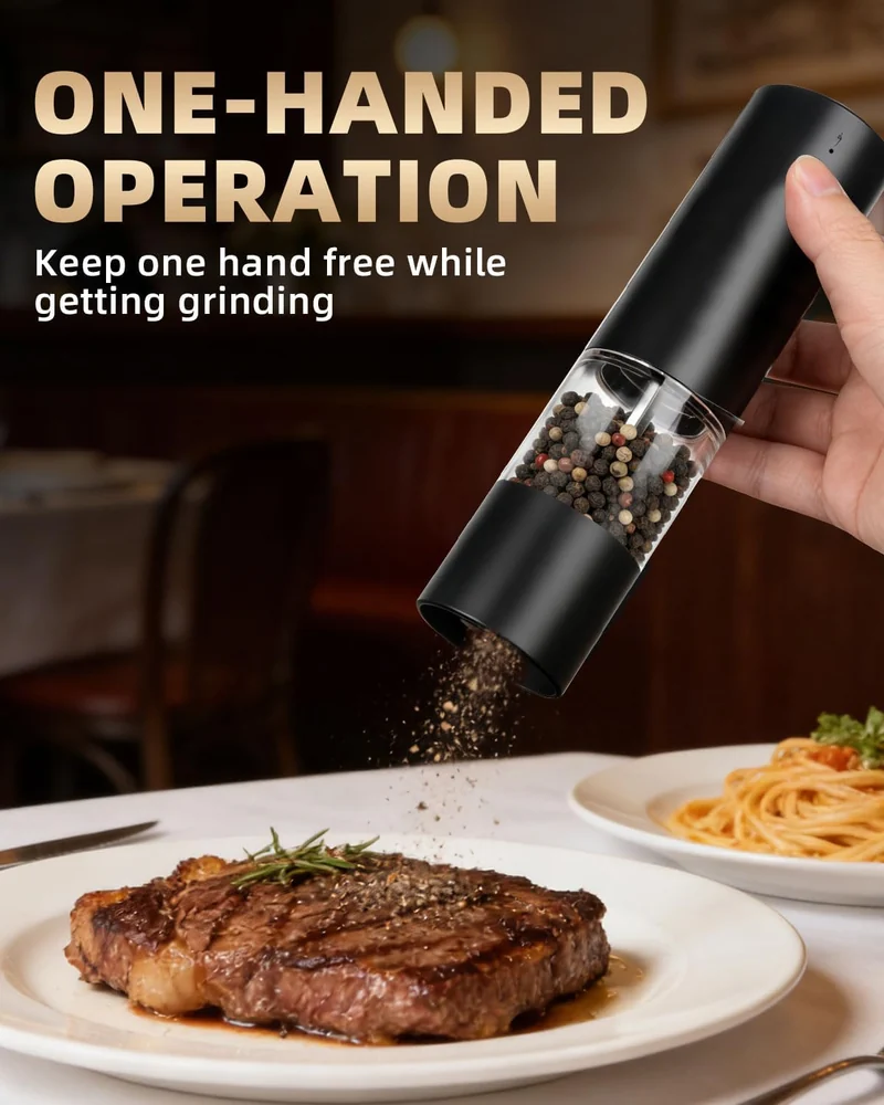 Jasee Rechargeable Electric Salt and Pepper Grinder