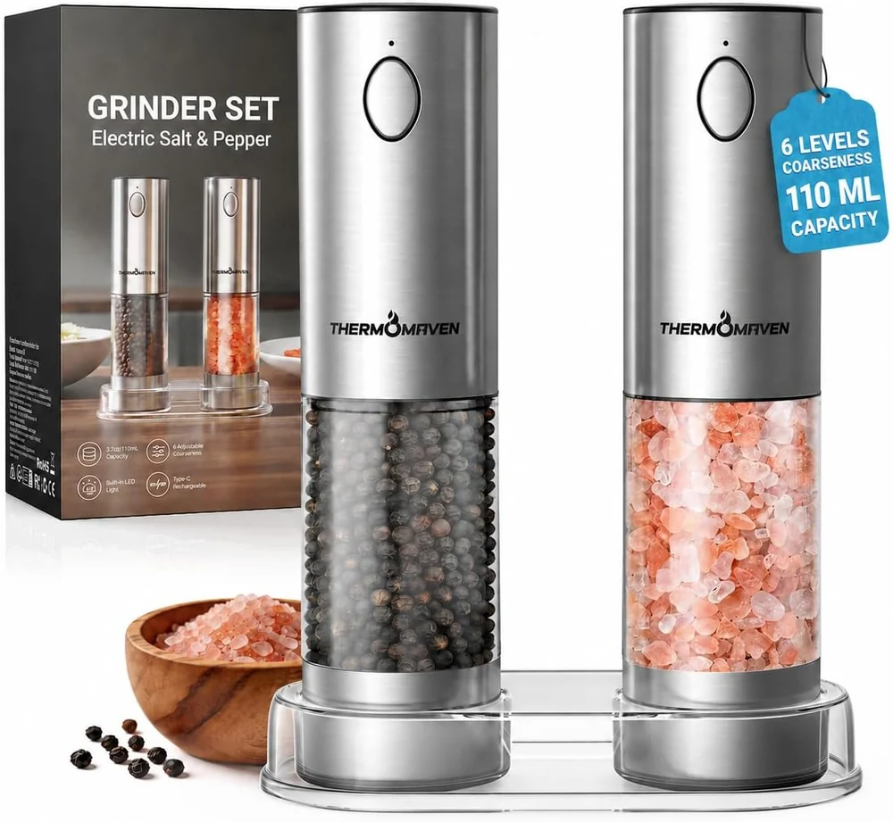 ioion Electric Salt and Pepper Grinder Set