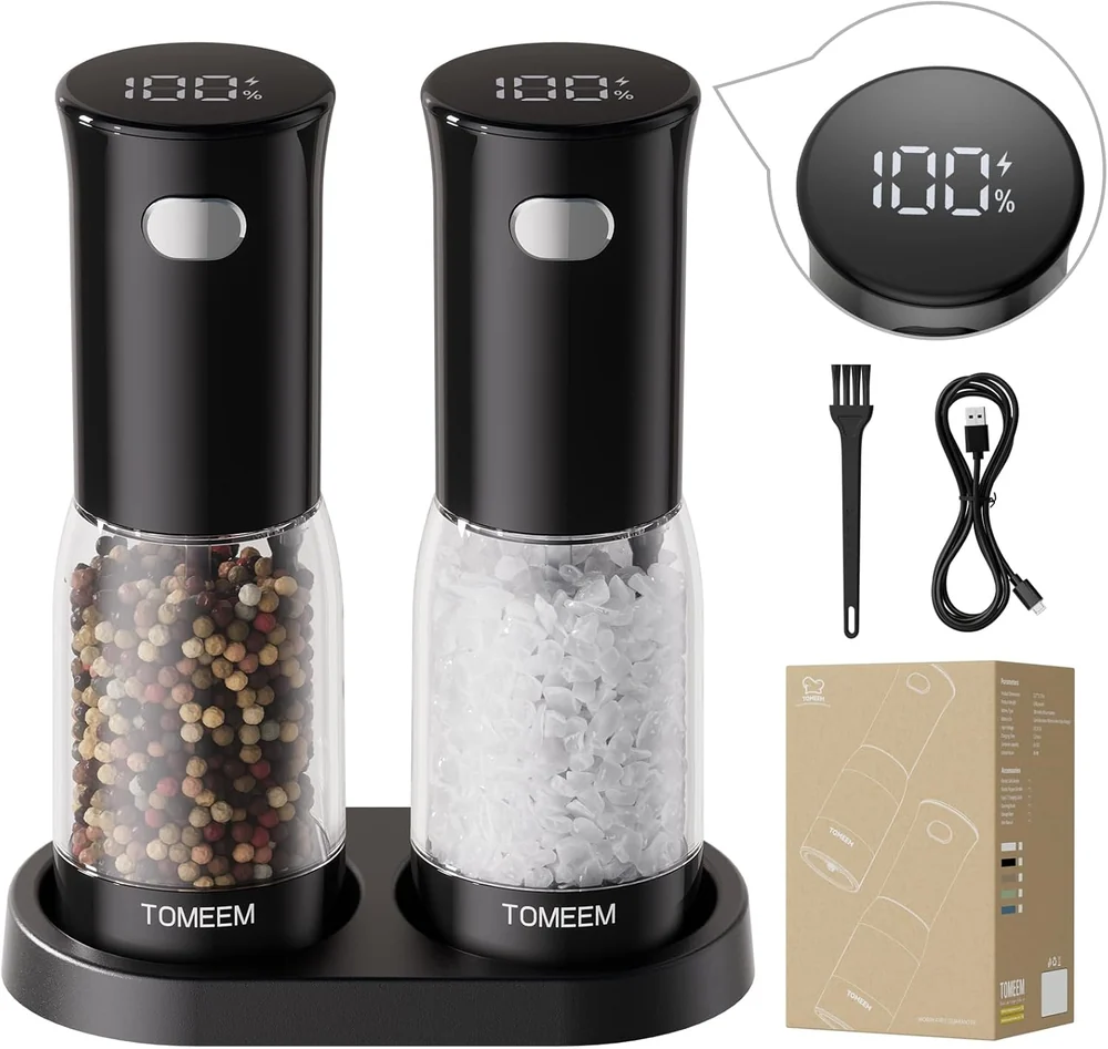 TOMEEM Electric Salt and Pepper Grinder Set